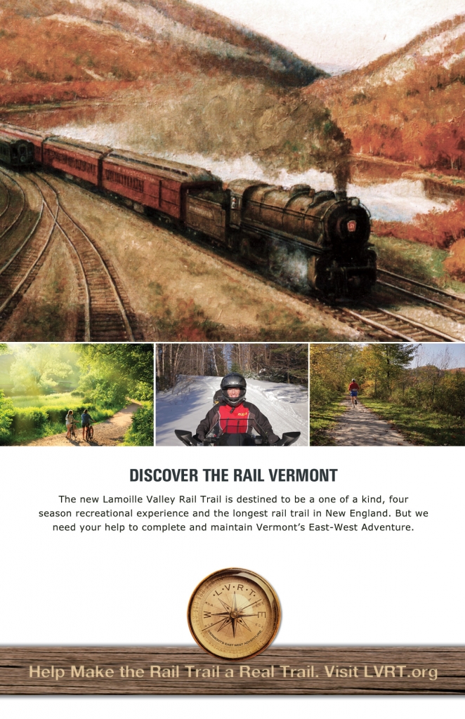 Print ad for the Lamoille Valley Rail Trail