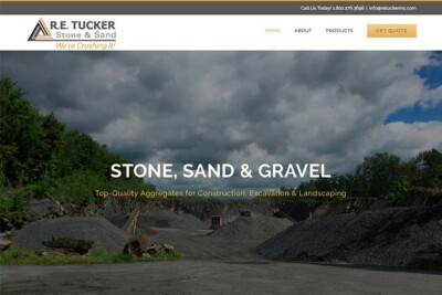 Website for RE Tucker Quarries – design by The Imagination Company