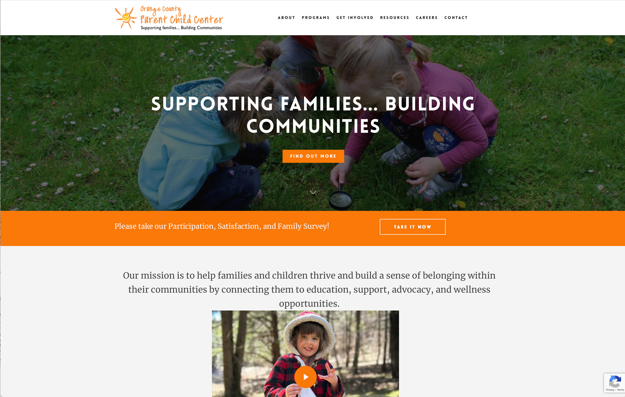 Website upgrades designed and written for Orange County Parent Child Center to educate the community ad potential donors about all the services which OCPCC provides to local families.