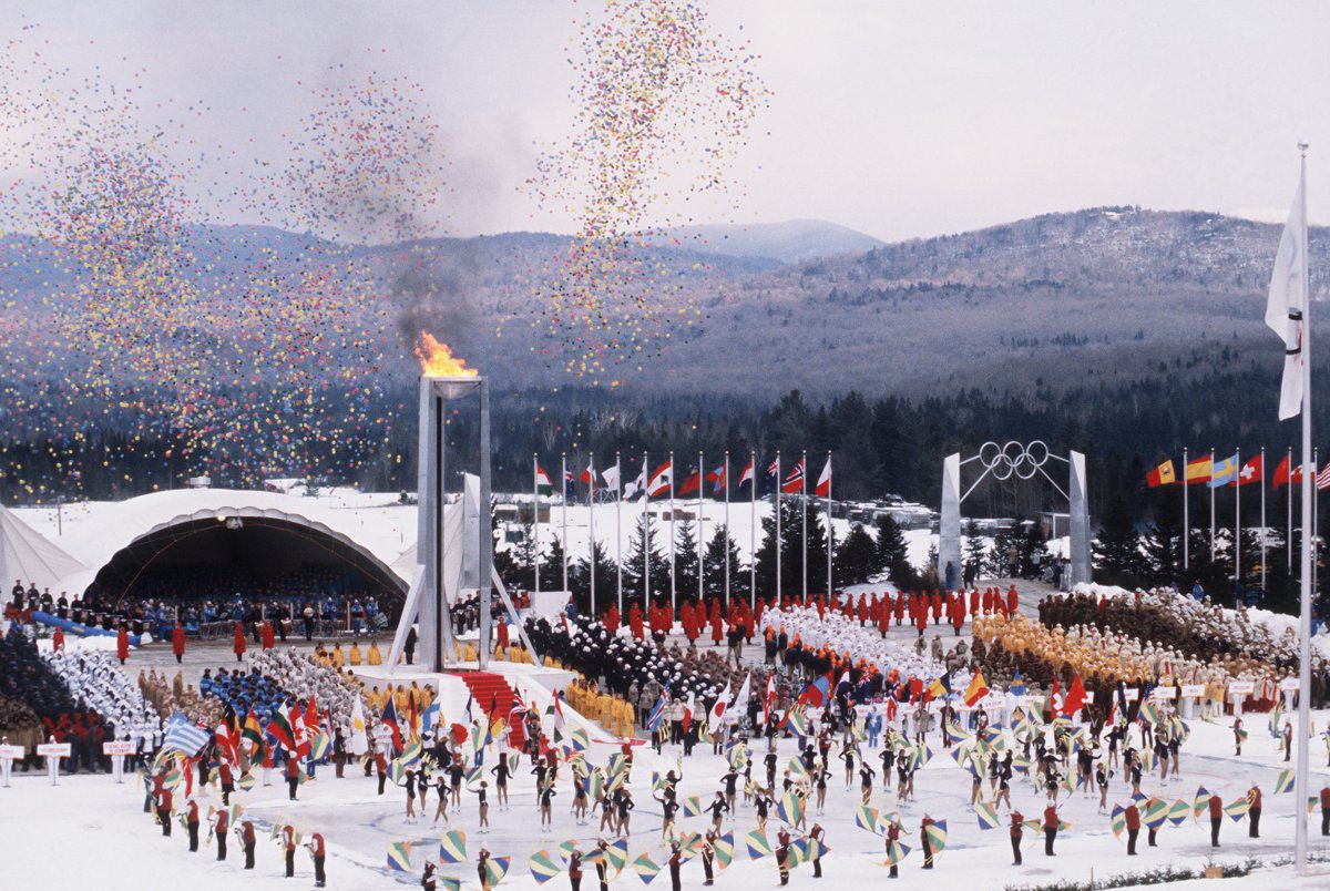 1980 Olympic Winter Games opening ceremony in Lake Placid, NY