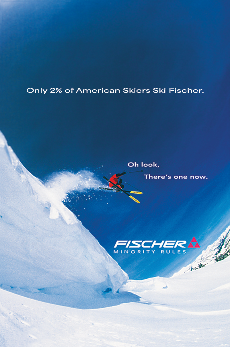 Print ad for Fischer Skis US by The Imagination Company