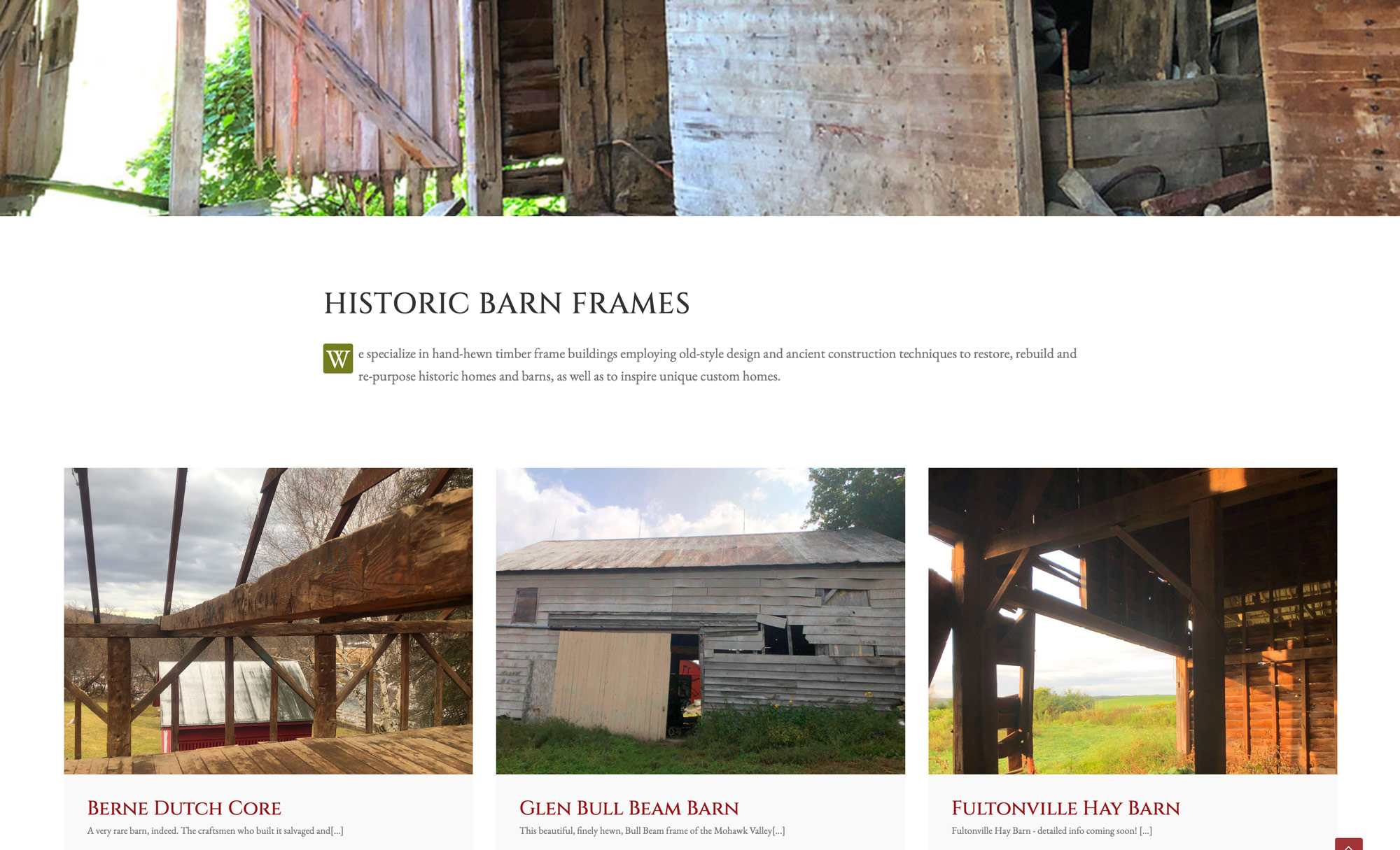 Legacy Barns new website design by The Imagination Company