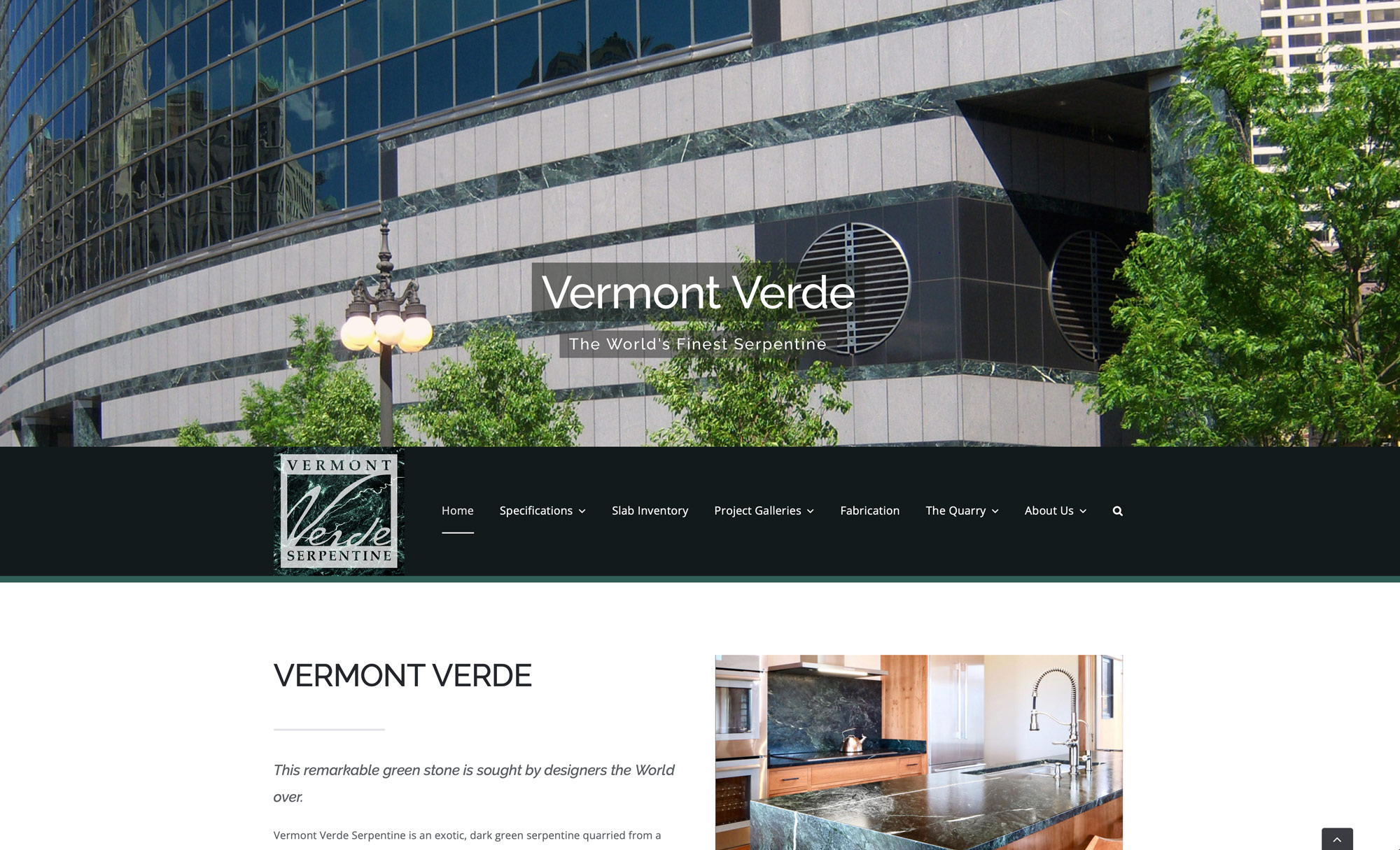 Vermont Verde new website home page, design by The Imagination Company