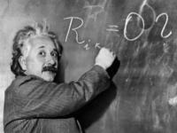 Albert Einstein at the chalkboard